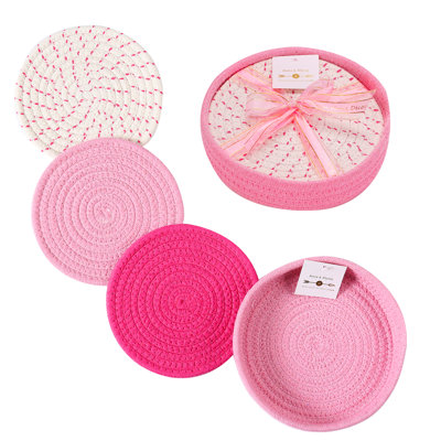 Cotton Round 3 Piece Trivet Set