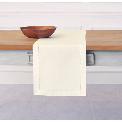 Cotton Linen Hemstitch Table Runner