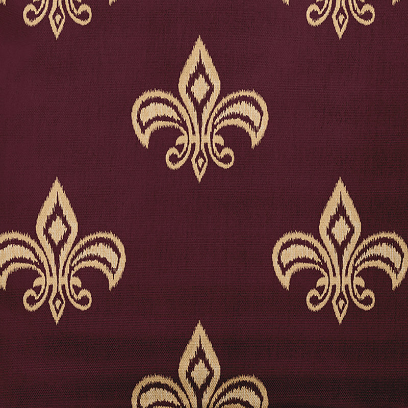 Coussin décoratif carré Fleur De Lis, 20 po x 20 po, Grenade