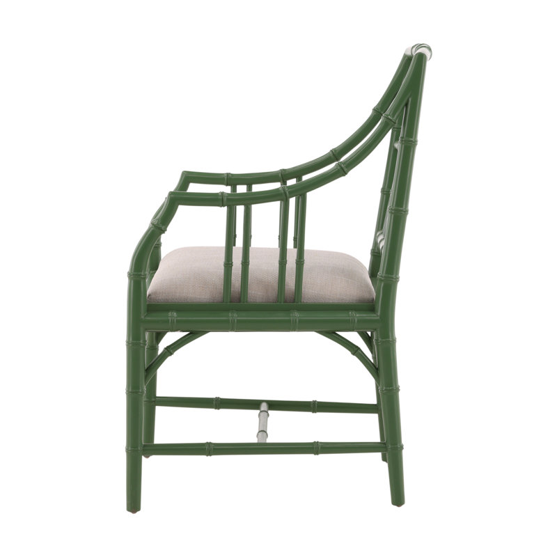 Furniture Classics Riley Green Mahogany Linen Seat Arm Chair