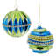 Jeweled Banded Ornament - 4 Inches Set Of 6