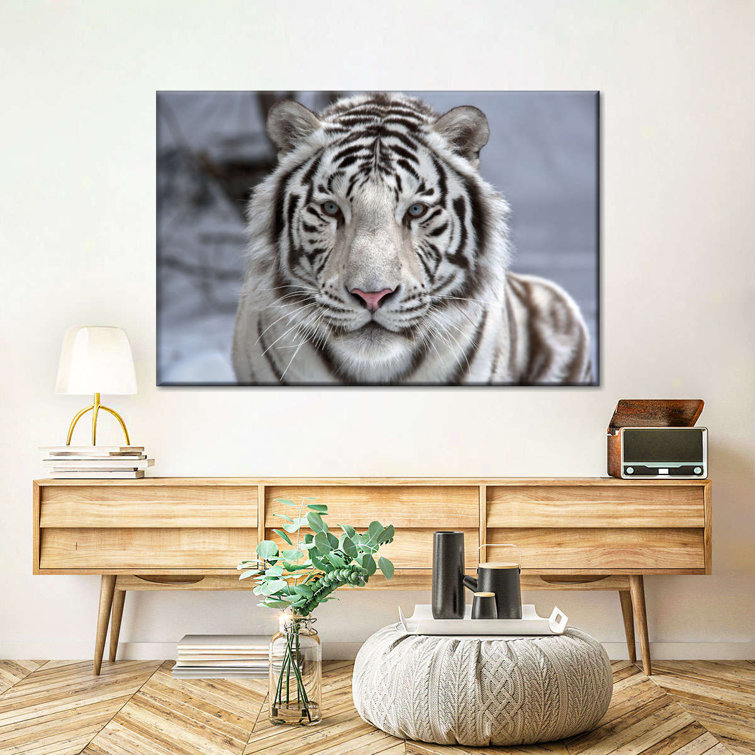 Hokku Designs Endangered White Tiger On Canvas Print | Wayfair