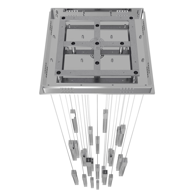 Luminaire suspendu grappe 25 lumières Boa, Chrome poli