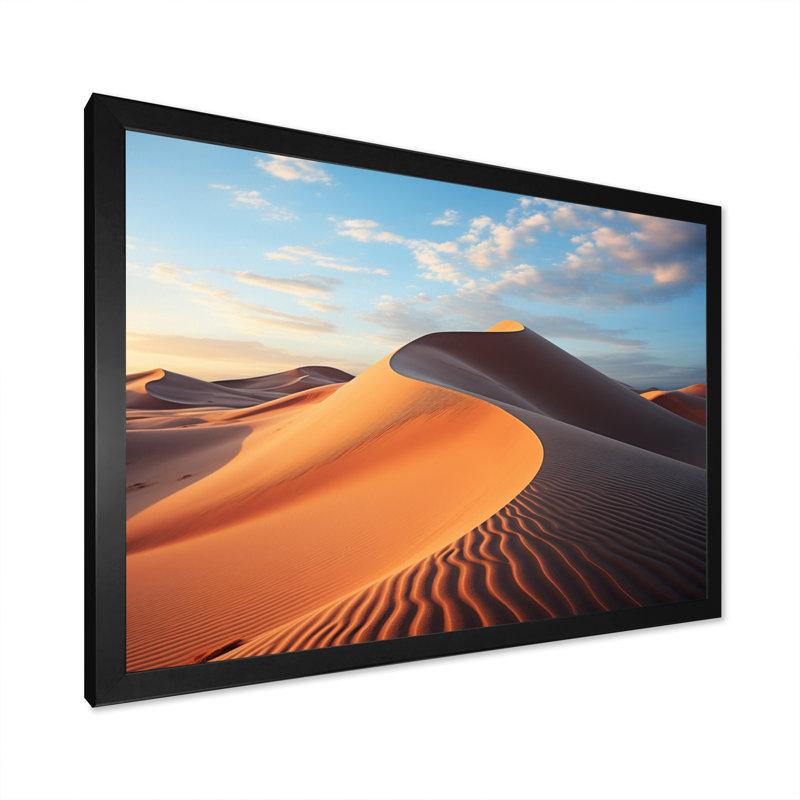 «Desert Glamis Sand Dunes II», reproduction sur toile, H 30 po x l 40 po x P 1,5 po, Cadre photo noir