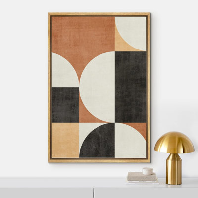 1960s Mod Mid-Century Collage Abstract Geometric Minimalist Artwork Shapes Boho