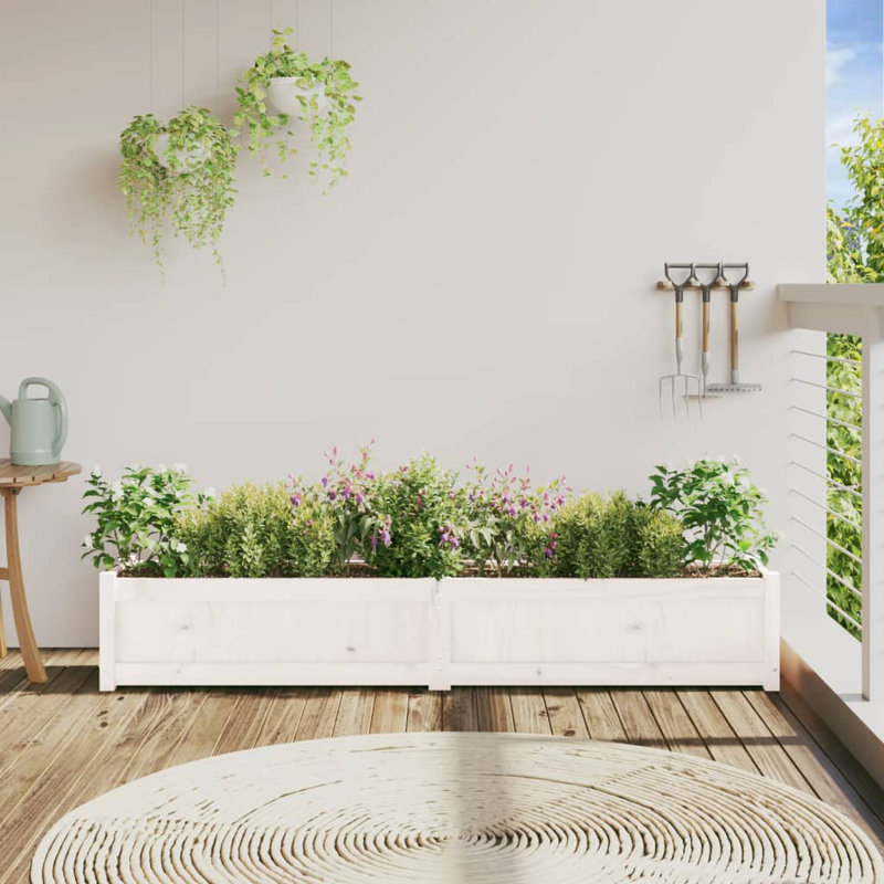 Bringier Garden Planter, White Pine, 1, 31cm H x 180cm W x 31cm D