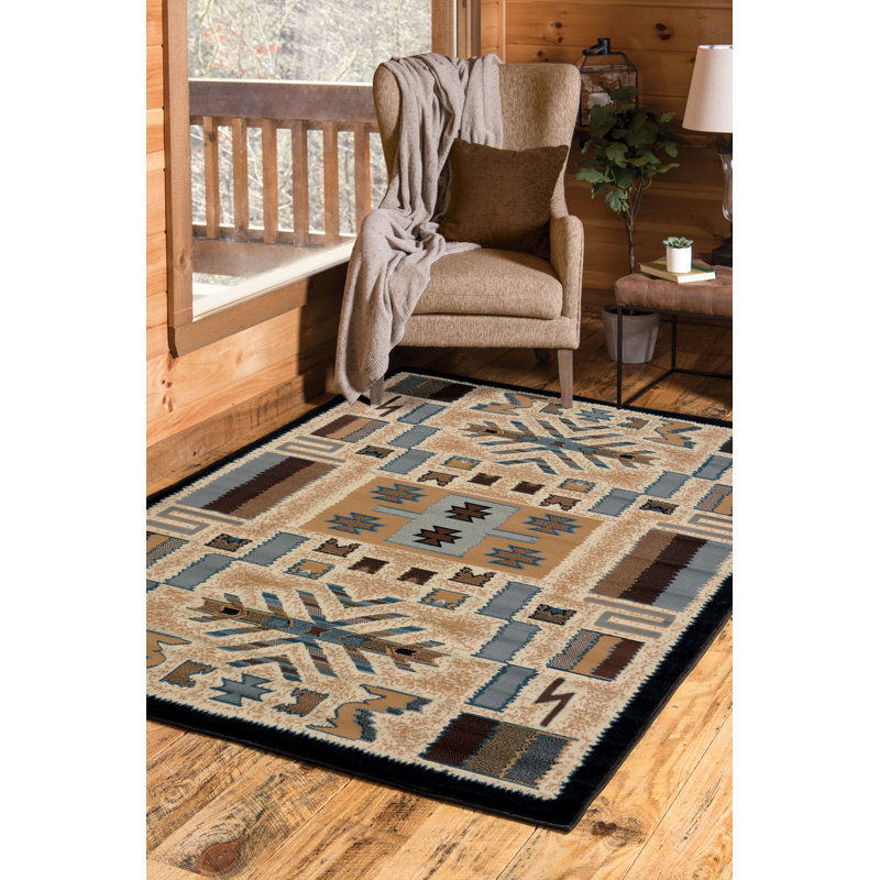 Tapis gris à motif autochtone Hyacinthe, Tapis de couloir 1 pi 11 po x 7 pi 4 po