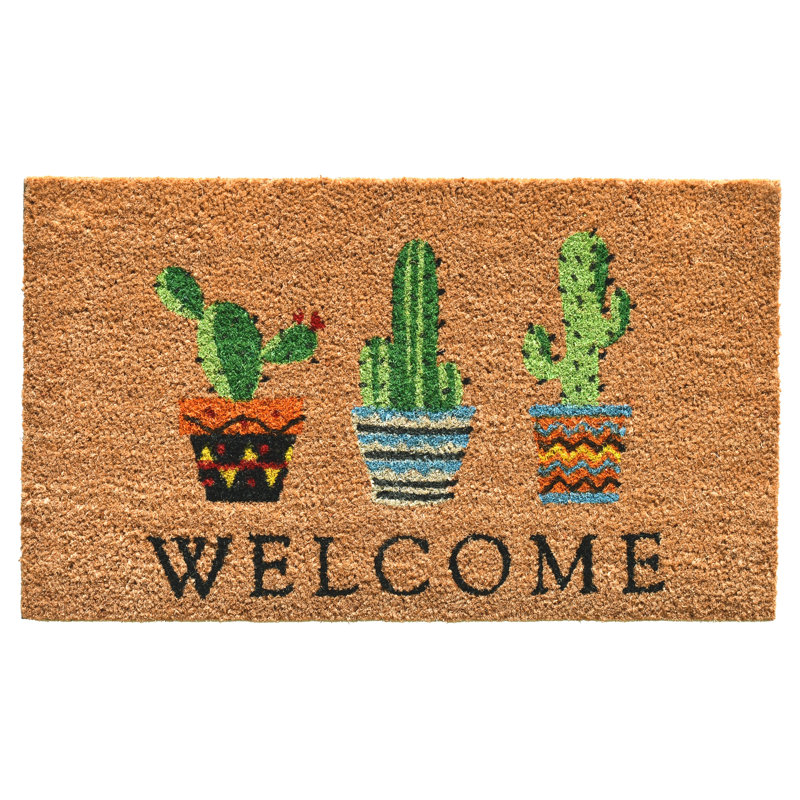 Cactus Welcome Doormat, 24"W x 36"L