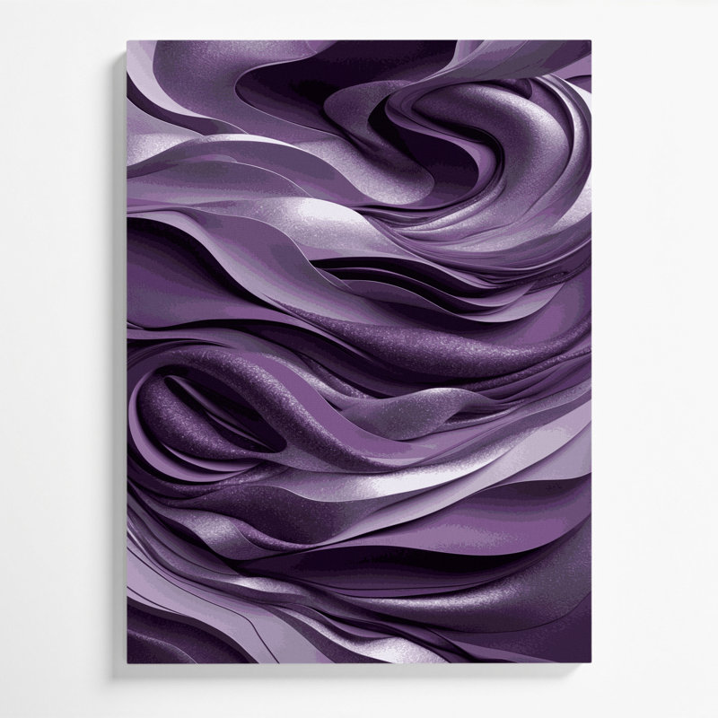 «Abstract Landscape 61», art mural sur toile mauve, H 14 po x l 11 po