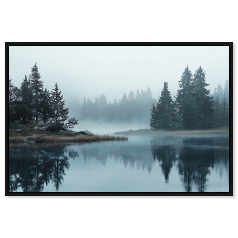 Morning Lake II Print by Oliver Gal, 31" H x 46" W, Black Floater Frame