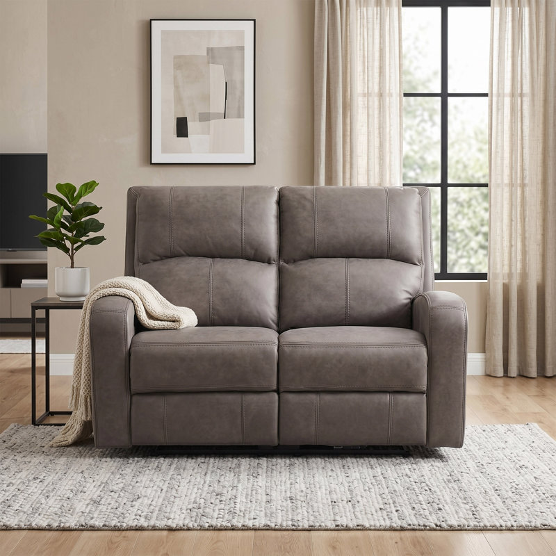 Champlin 2 Seater Reclining Sofa, Taupe