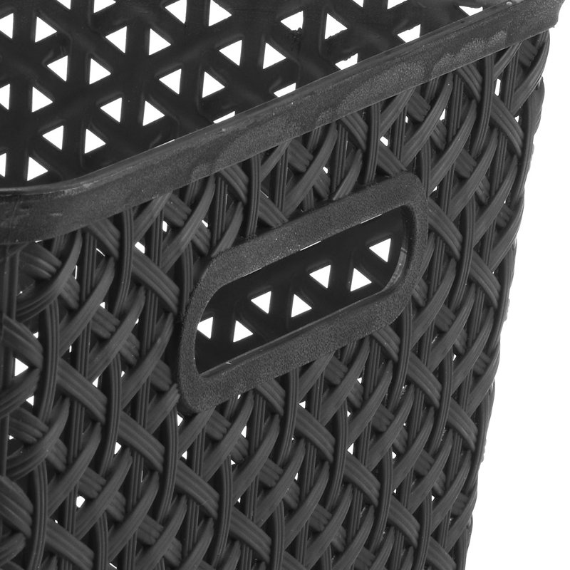 Whitmor Resin Form Half Basket, Extra Large, Black