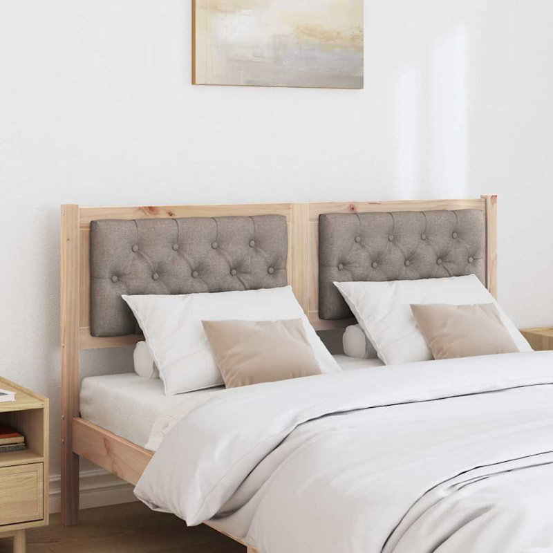 Solid Wood Headboard, UK King - DE 150 x 200 cm, Brown, Taupe