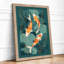 Koi in Garden Japandi - Framed Print-177636953-177636955