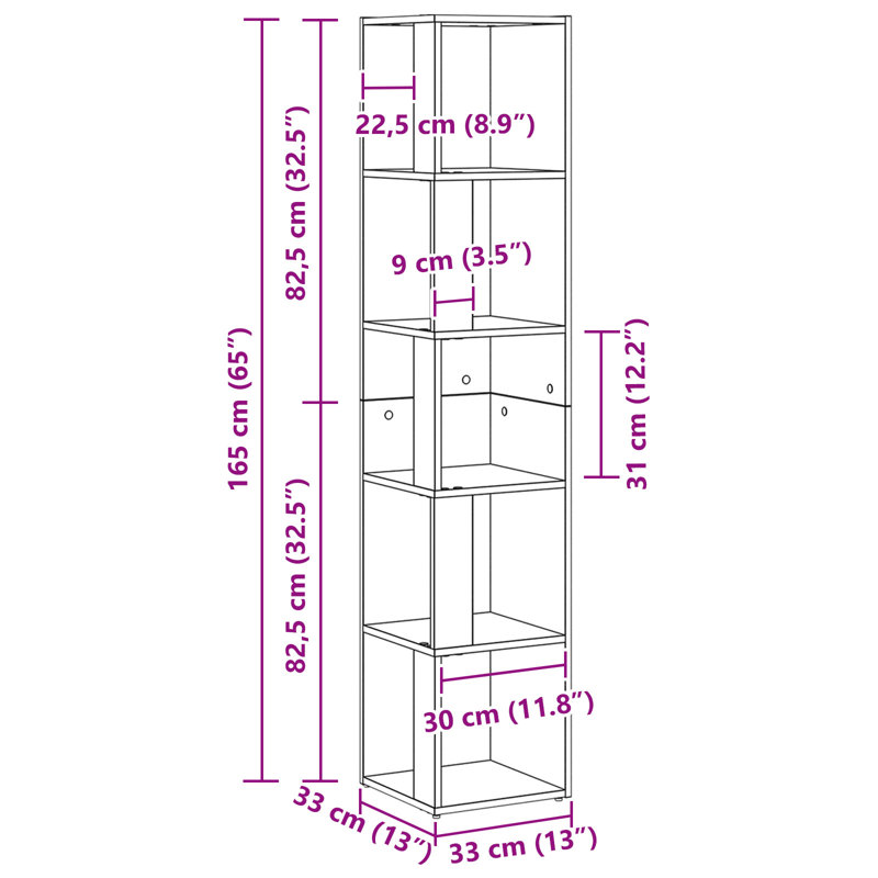 Corner Accent Cabinet, 132cm H x 33cm W x 33cm D