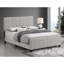 Très grand lit à panneau beige, revêtement en cuir doux, tête de lit, pièce de chambre à coucher, sommier tapissier pour la longévité, rembourrage confortable rembourré de style oriental, planches structurées, convient aux styles moderne et classique