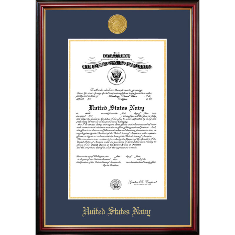 Cadre photo en forme de petit certificat marine, 9 po x 14 po