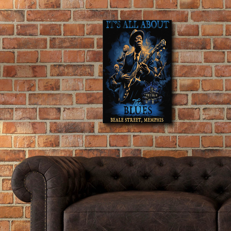  «Blues» par Jim Baldwin, art mural en verre acrylique, 16 po x 24 po, H 24 po x l 16 po