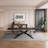 Vetler 9 - Piece 110.23'' Extendable Rectangular Sintered Stone Dining Table with 8 Leather Chairs Dining Set-877645550