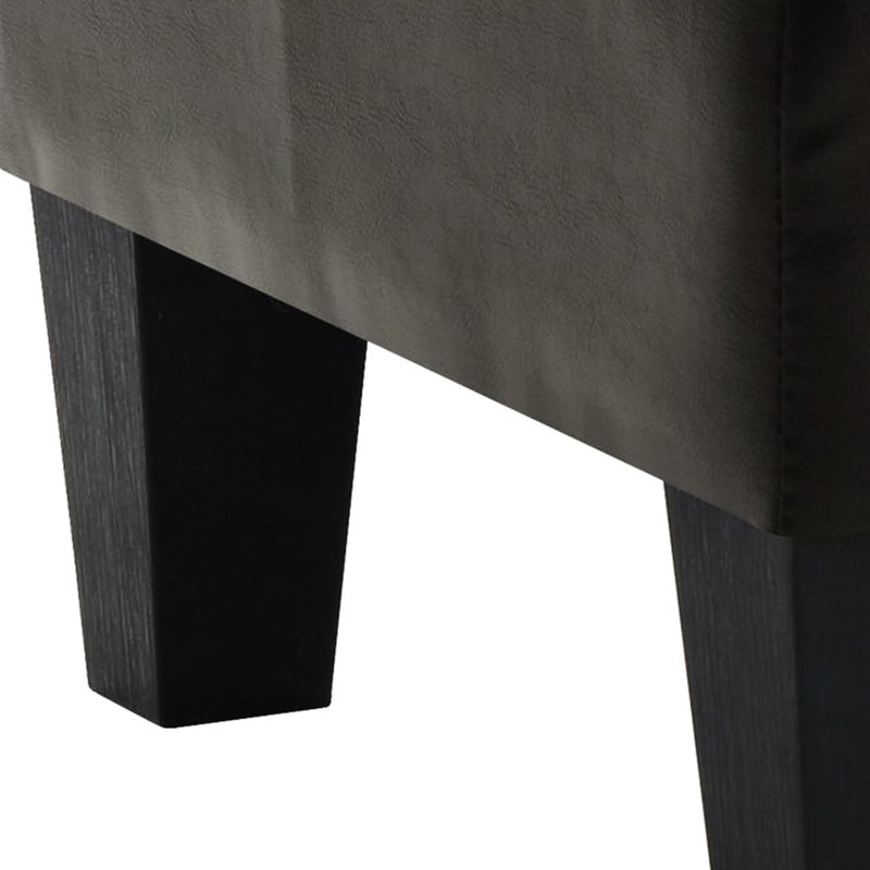 Noir décontracté pour les espaces modernes de style Mid-Century H 19 po x l 23 po x P 23 po, aucun assemblage requis, confortable, finition classique élégante, fabrication en polyuréthane