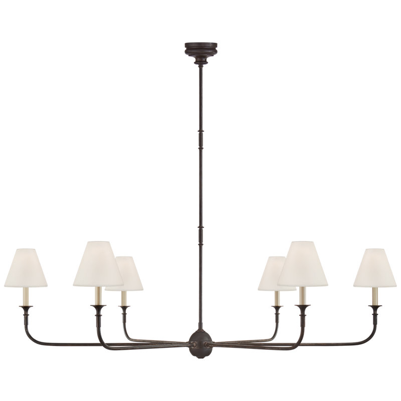 Thomas O'Brien Piaf Grande Chandelier, Aged Iron/Ebonized Oak