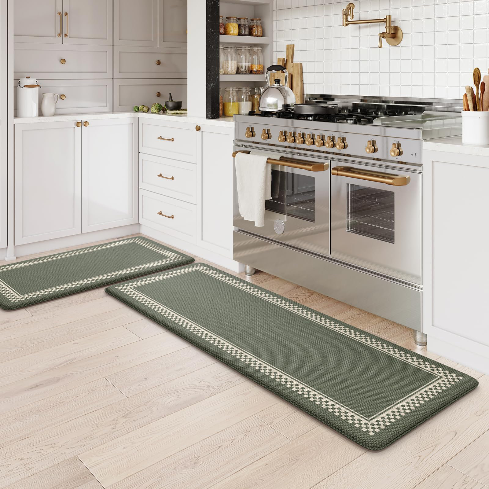Latitude Run® Set Of Two Anti-Fatigue Kitchen Mats, Non-Slip Kitchen Mats And Mats, Memory Foam Kitchen Mats, Durable, Comfortable, And Ergonomic | Wayfair