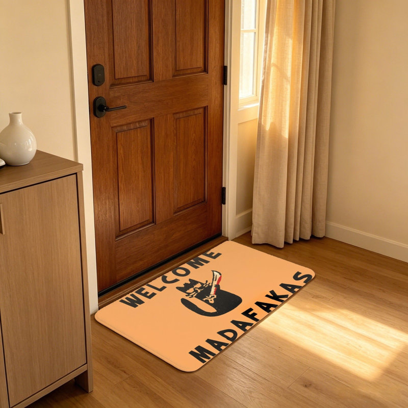 Tapis d'entrée orange 20 pi x 32 po Funny Orange Cat Welcome