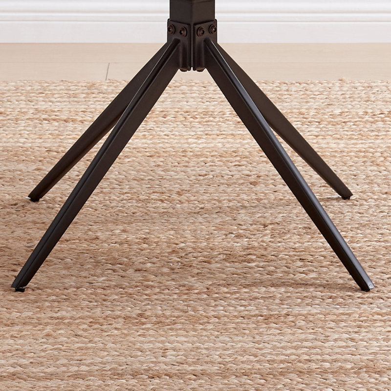 Penny Pillar Black Round Table With 4 Cleother Luxury Velvet Upholstered Swivel Dining Chairs, Black