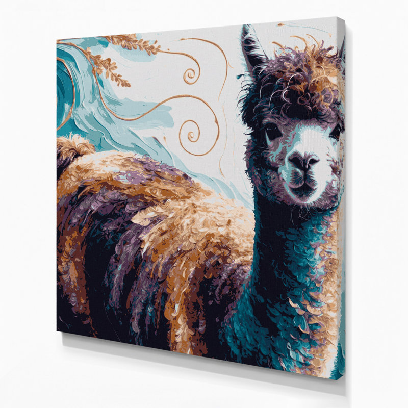 Faune, alpaga gris, art mural sur toile, H 12 po x l 12 po