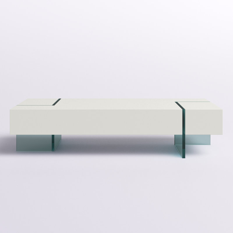 Oriska Single Coffee Table, 16" H x 53" L x 28" W, White