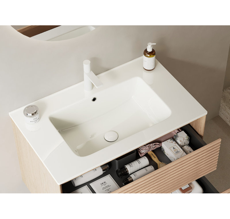 Plateau de meuble-lavabo avec lavabo intégré en céramique 30 po Bron