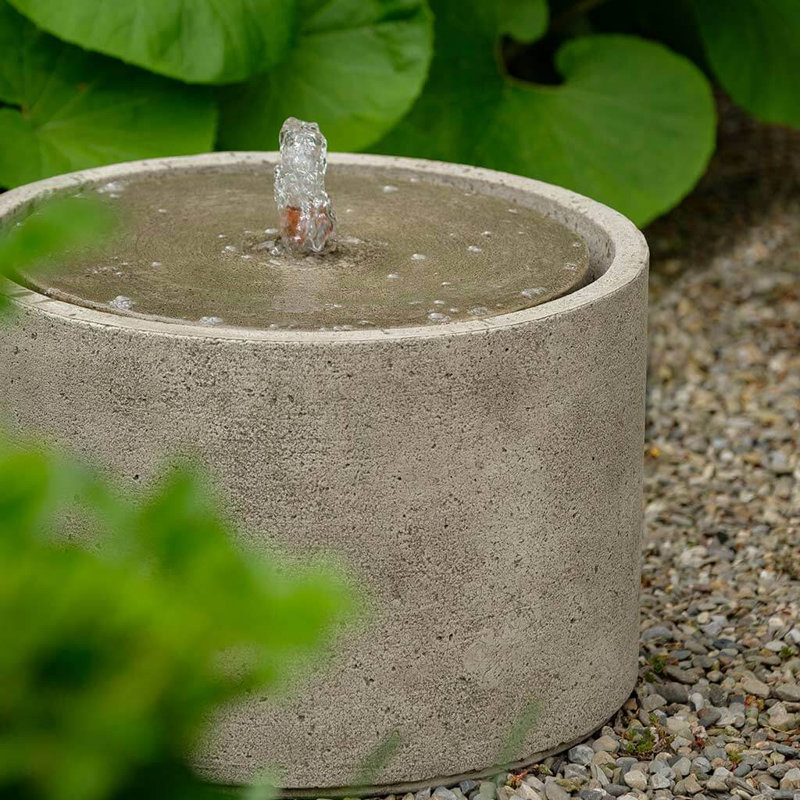 Evita Hand Crafted Weather Resistant Column Fountain, French Limestone
