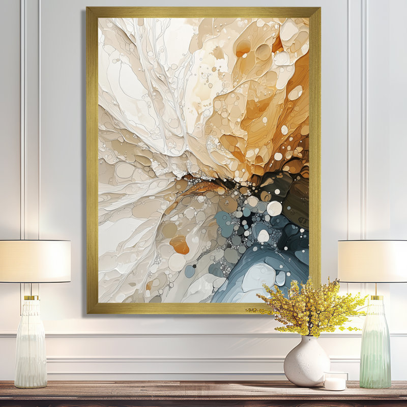 Ockeline - Abstract Canvas Prints, H 20 po x l 12 po, Reproduction encadrée d'une seule photo, Doré