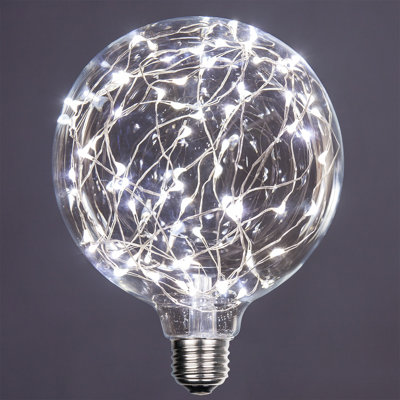 25 Watt Equivalent, G125 LED, Non-Dimmable Light Bulb, Cool White (7000K) E26/Medium (Standard) Base