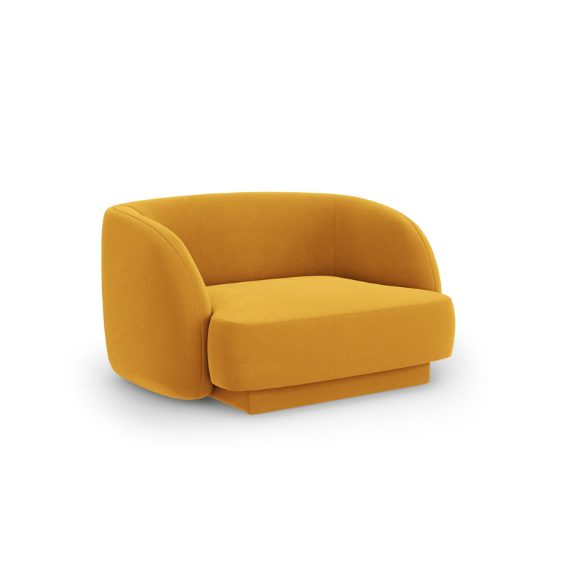 Adoraim 109Cm Wide Armchair, Yellow Velvet