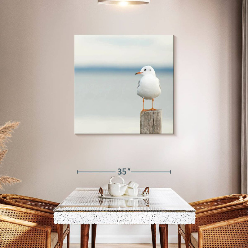 Brampt Perched White Seagull, 36" H x 36" W