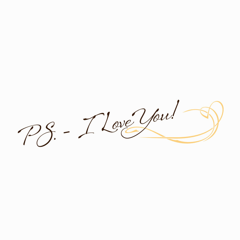 Ps.-i love you ! décalcomanie murale, Chocolat/crème