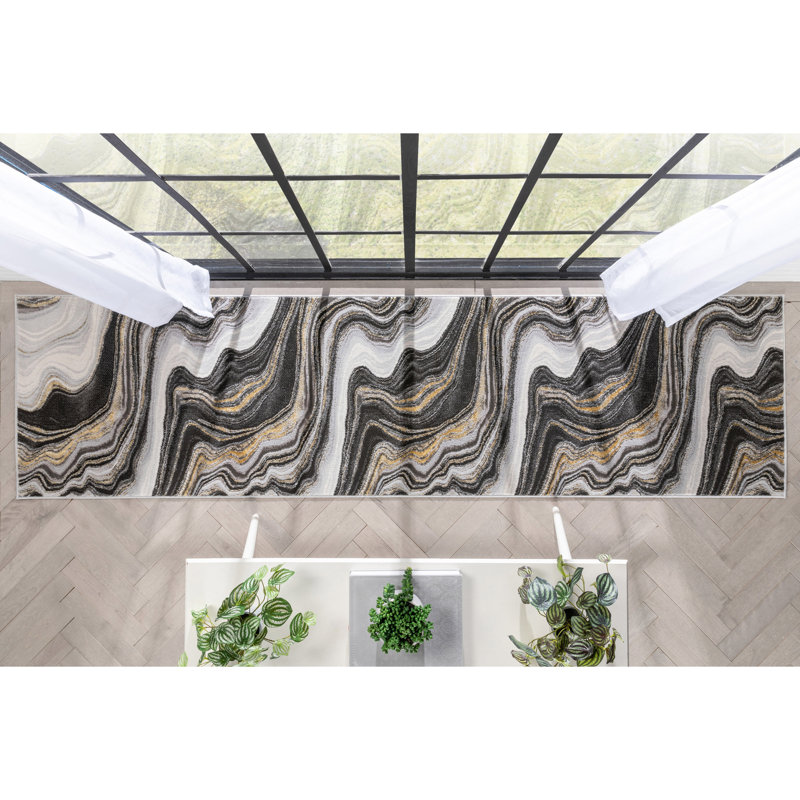 Clomer Abstract Rug, Runner 2'7" x 9'10"