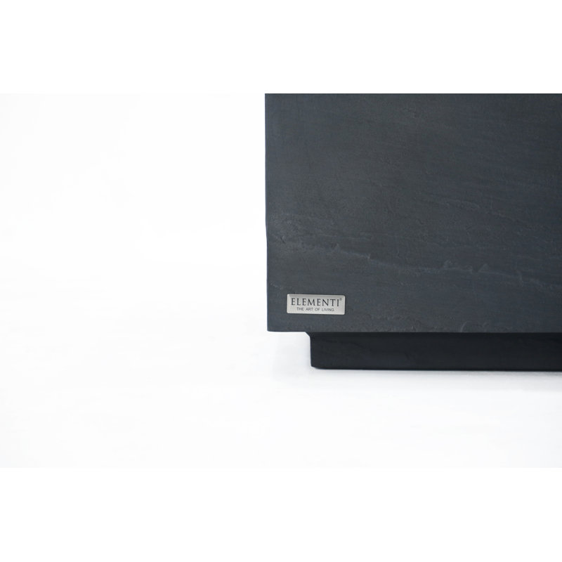 Elementi Home Colorado 40" Square Concrete Coffee Table for Indoor and Outdoor Use, Slate Black, 16" H x 33.9" W x 33.9" D