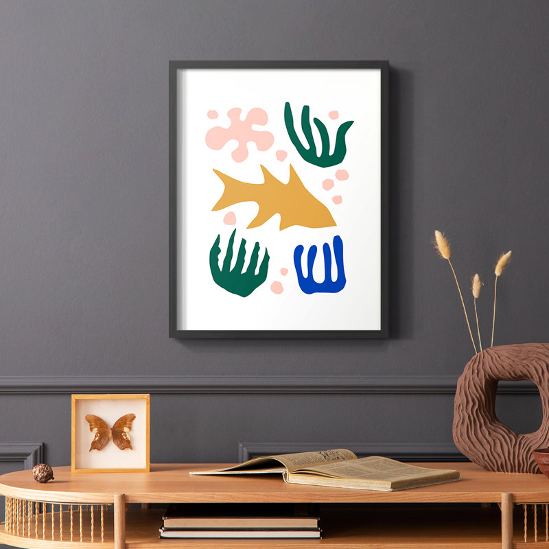 Matisse CDLXVI, reproduction encadrée - bois massif, Cadre simple noir, H 20 po x l 16 po