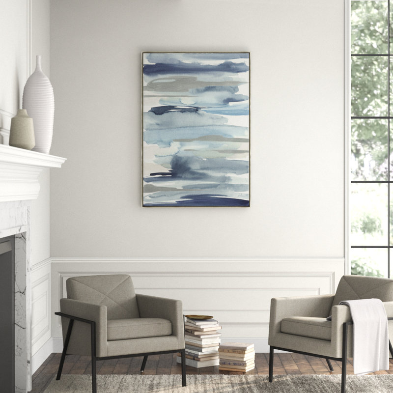 Layered Water II Print by Janice Sadler, 53.5" H x 37.5" W x 1.5" D, Glass Coat