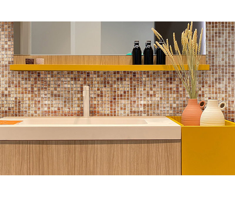 Celestial 0.8" x 0.8" Glass Grid Mosaic Wall & Floor Tile, Canary Yellow