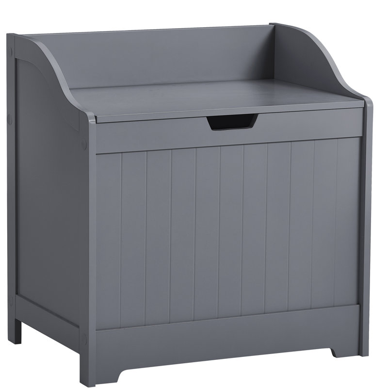 Milano Wood Cabinet Laundry Hamper, Grey