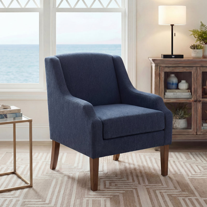  Halcott Upholstered Accent Chair, Dark Blue