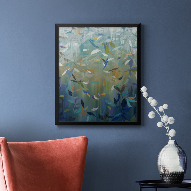 Falling Leaves, toile encadrée de qualité supérieure - prête à être accrochée, Noir, H 24 po x l 20 po