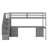 Loft Bed Frame With Built-In Desk And Double Storage Drawers-1158976905