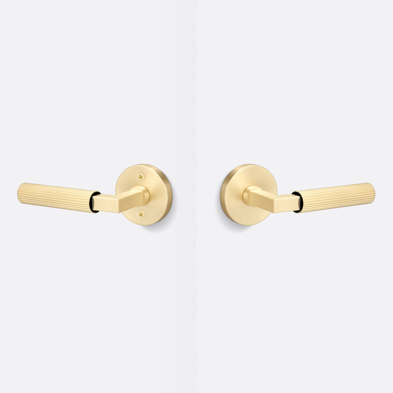 Levanto Round Passage Rosette, Straight Knurled Grip, Satin Brass
