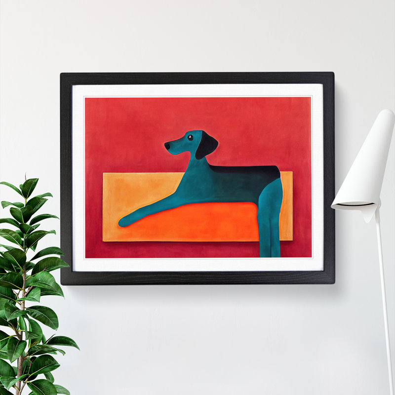 Dog Abstract Vol.4 - Framed Print, Black, 46cm H x 64cm W