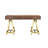 Pangea Home Griley Modern Seesaw Writing Desk with Gold Base – Walnut Brown Desk -621247407