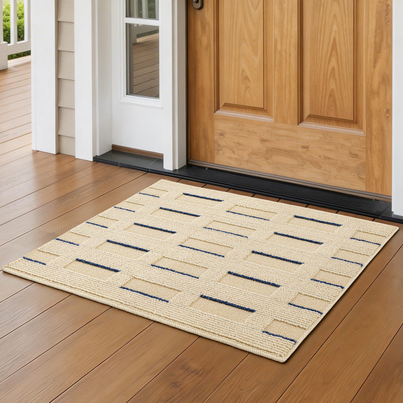 Paillasson intérieur antidérapant lavable à la machine, Beige, 24" W x 48" L